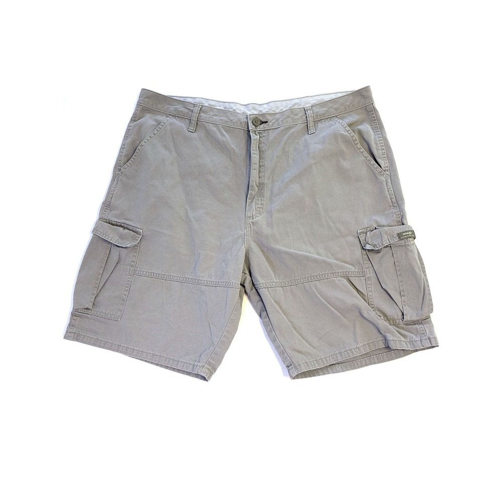 Wrangler Mens Gray Cotton Cargo Shorts Size 40 60SPWGM Casual Outdoor Twill